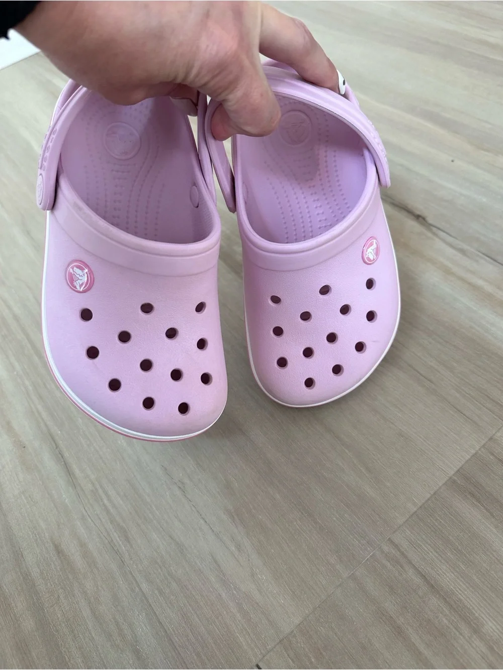 CROCS Kids Slip-On Clogs in Light Pink size J1